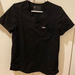 Figs Black Catarina Scrub Top